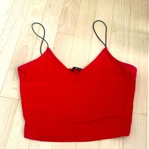 Simple red crop top